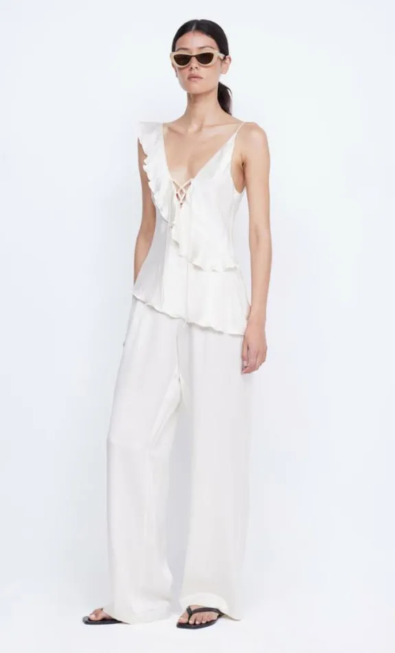 Sleeveless Shop Bec Bridge Chantilly Silk Frill Cami Ivory