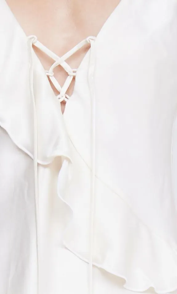 Sleeveless Shop Bec Bridge Chantilly Silk Frill Cami Ivory
