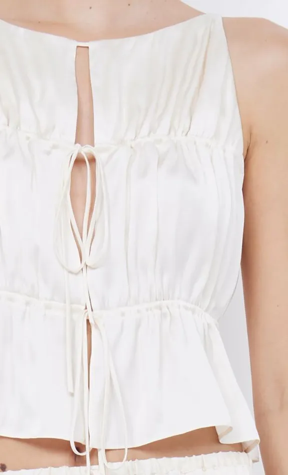 Sleeveless Shop Bec Bridge Delphi Gathered Top Ivory