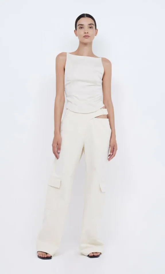Sleeveless Shop Bec Bridge Jones Boatneck Top Vanilla Bean