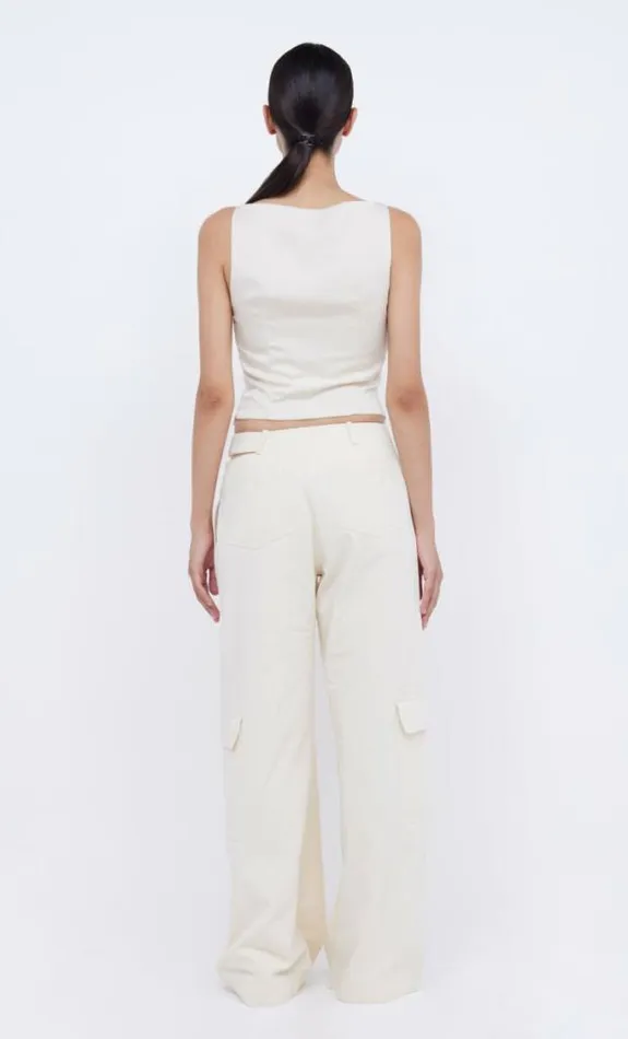 Sleeveless Shop Bec Bridge Jones Boatneck Top Vanilla Bean