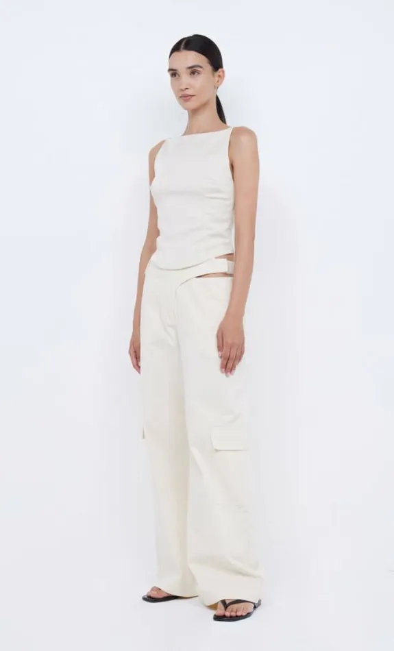 Sleeveless Shop Bec Bridge Jones Boatneck Top Vanilla Bean