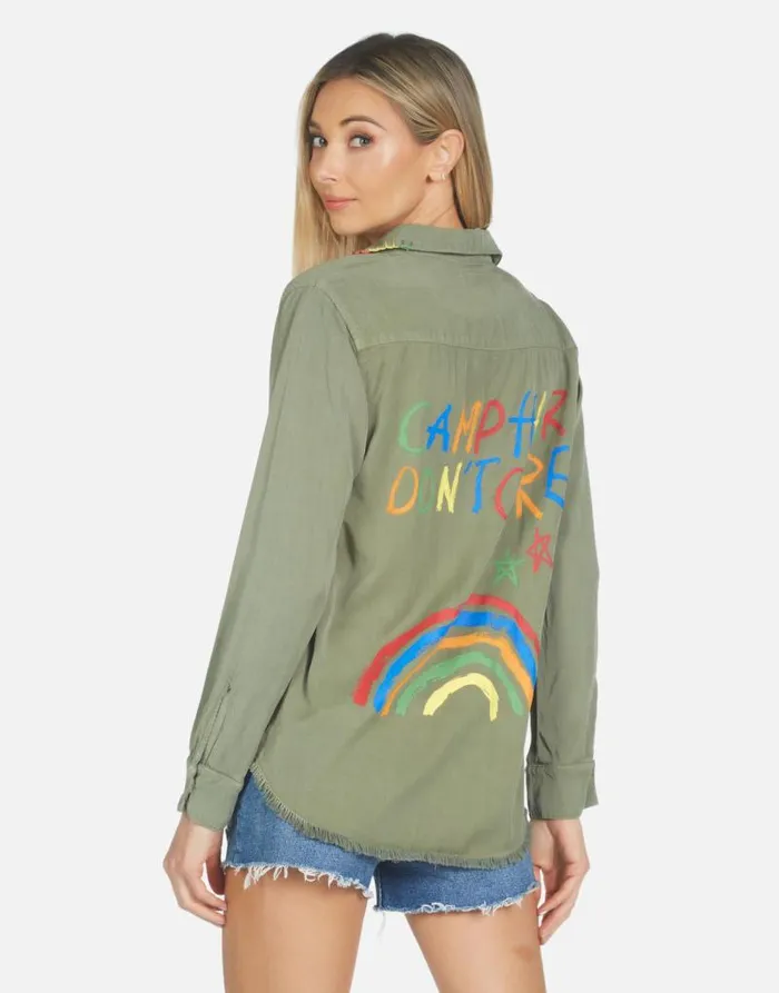 Sloane Camp Hair Don039t Care Military Women Lauren Moshi Long Sleeve