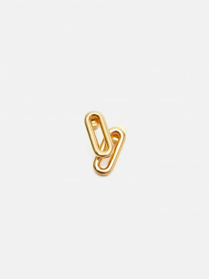 Small Link Stud Earrings Gold Women Jigsaw Jewellery