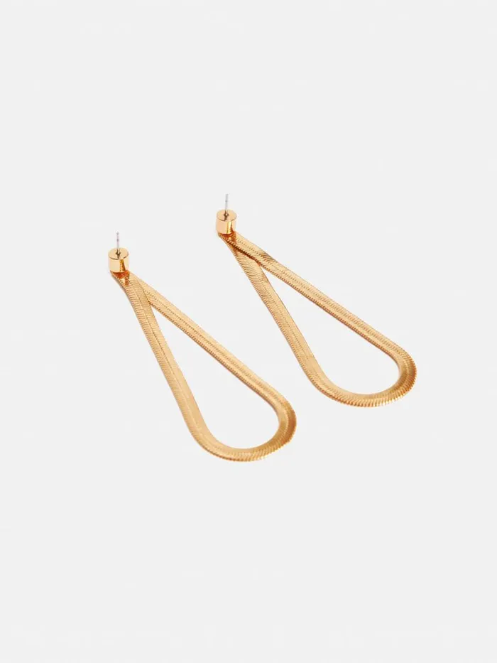 Snake Chain Loop Earrings Gold Women Jigsaw Jewellery Snake Chain Loop Earrings Gold Women Jigsaw Jewellery