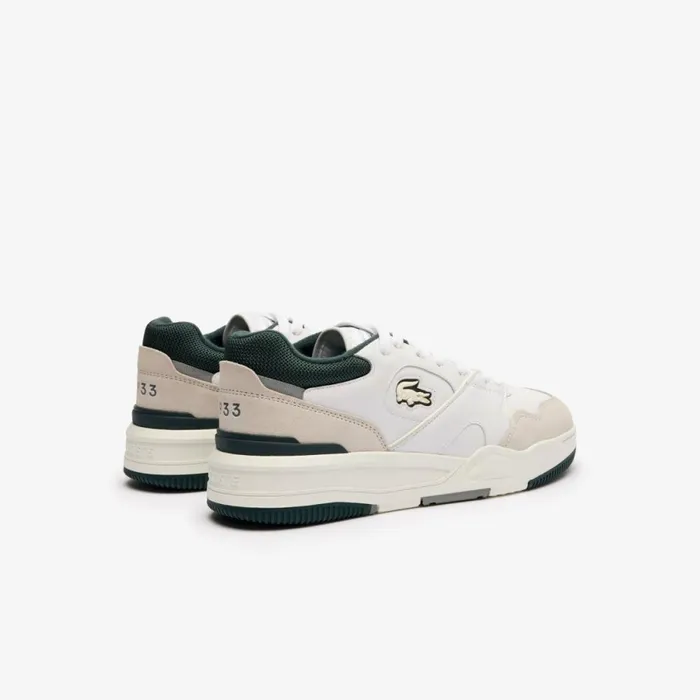 Sneakers Men Lacoste Mens Lineshot Eyelet Upper Sneakers Whitedark Green 1r5