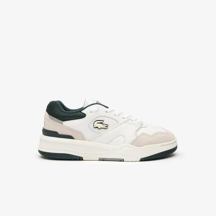 Sneakers Women Lacoste Womens Lineshot Mesh Collar Leather Sneakers Whitedark Green 1r5