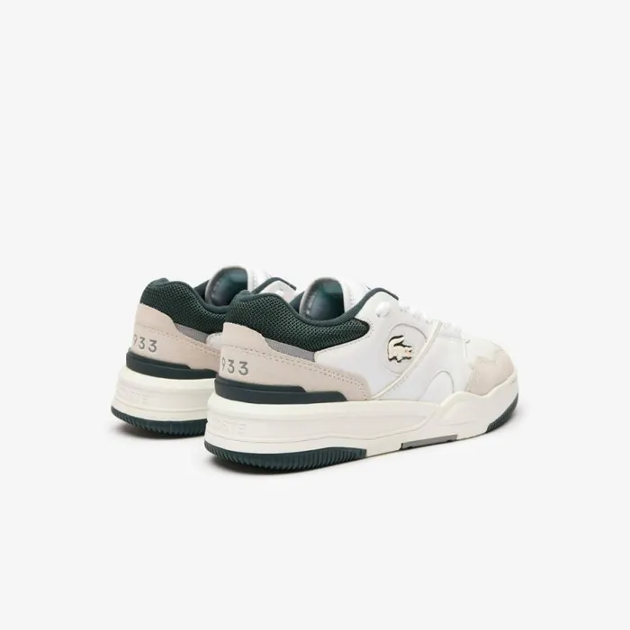 Sneakers Women Lacoste Womens Lineshot Mesh Collar Leather Sneakers Whitedark Green 1r5