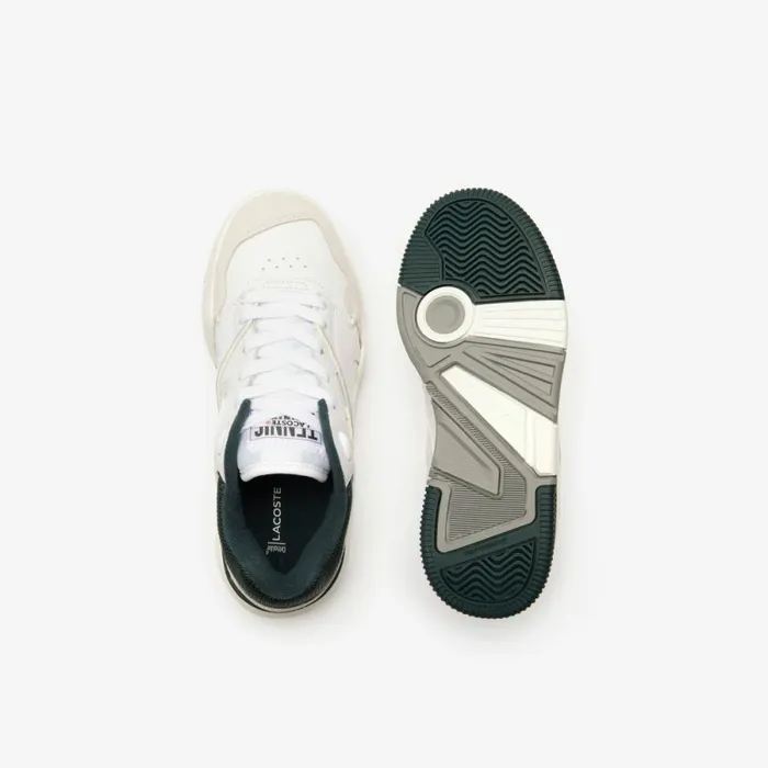 Sneakers Women Lacoste Womens Lineshot Mesh Collar Leather Sneakers Whitedark Green 1r5