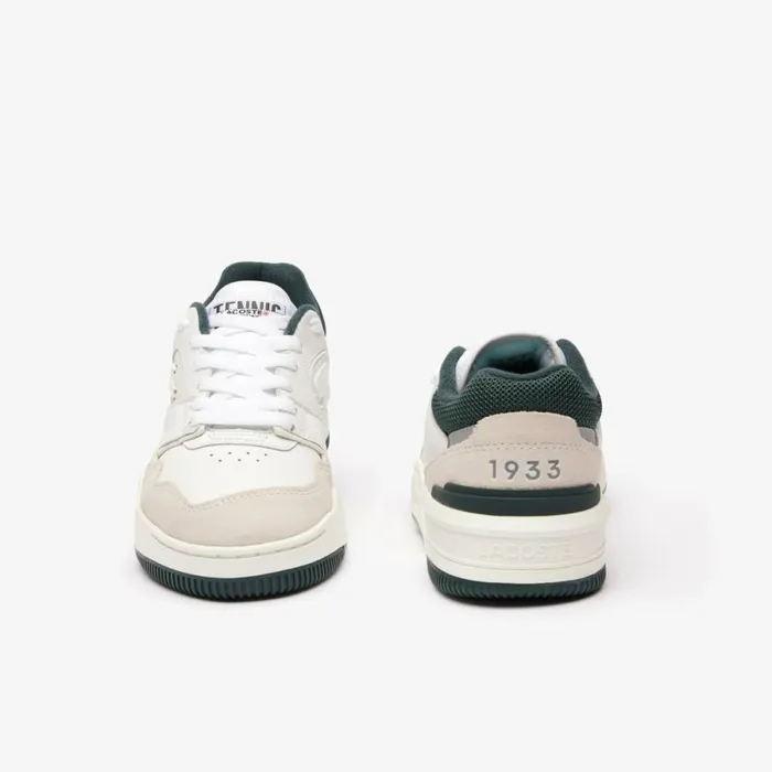 Sneakers Women Lacoste Womens Lineshot Mesh Collar Leather Sneakers Whitedark Green 1r5