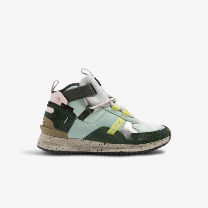 Sneakers Women Lacoste Womens Suede Leather Run Breaker Sneakers Lt Trqsgrn Anh