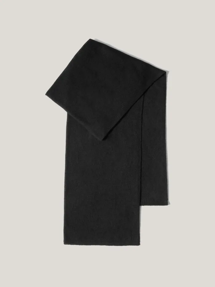 Soft Gauzy Knit Scarf Black Women Jigsaw Knitwear and Cashmere