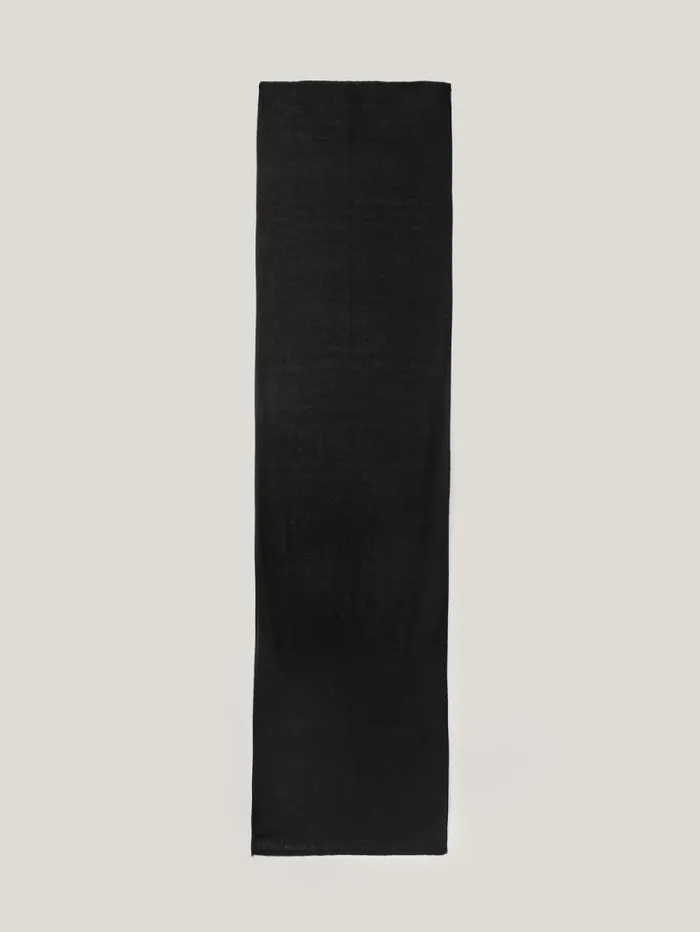 Soft Gauzy Knit Scarf Black Women Jigsaw Knitwear and Cashmere
