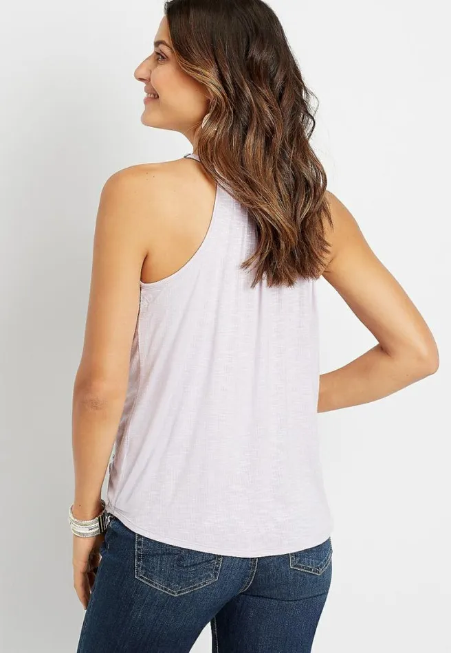 Solid Wrap Knit Crochet Tank Top Women Maurices Tops