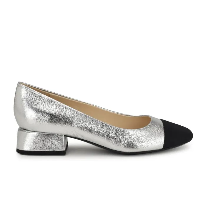 Sophe Cap Toe Pumps Silverblack Women Nine West Heels