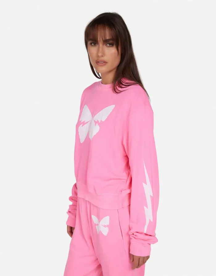 Spalding X Lightning Butterfly Neon Pink Women Lauren Moshi Long Sleeve