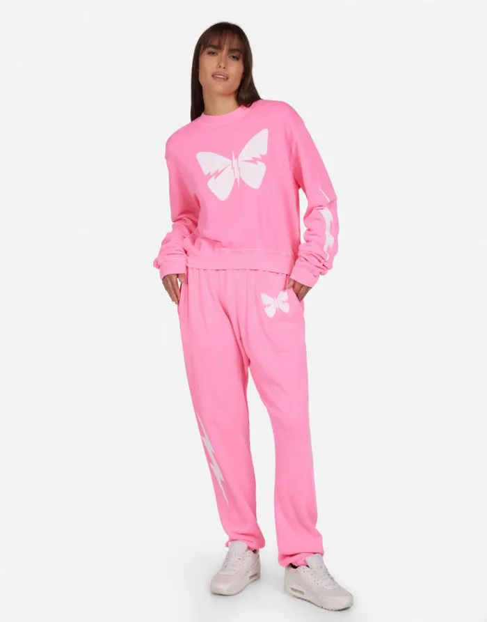 Spalding X Lightning Butterfly Neon Pink Women Lauren Moshi Long Sleeve