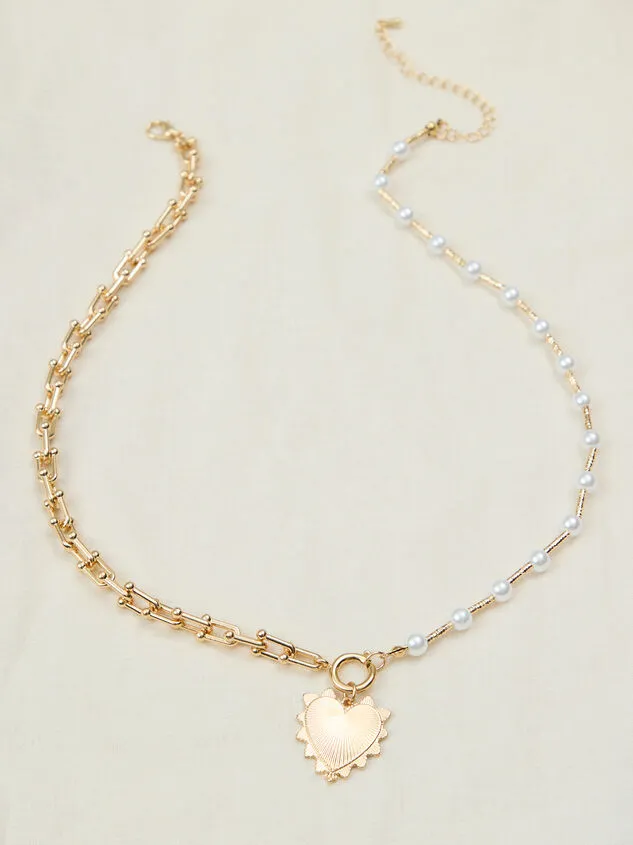 Split Chain Heart Necklace Goldpearl Women Altar039d State Necklaces