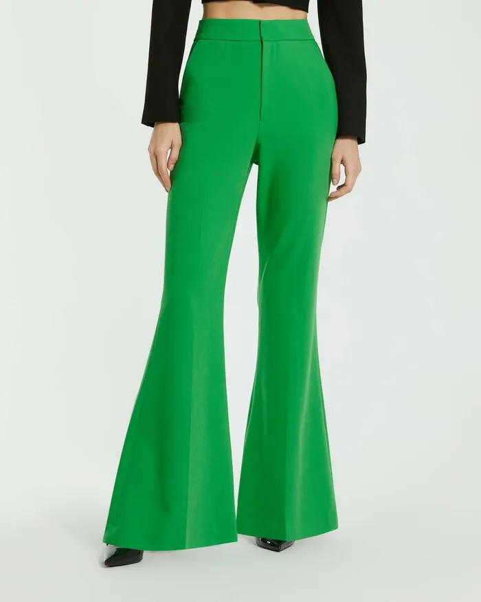 Spring Green Classic Crepe Flared Leg Trouser Pant 8211 FINAL SALE Spring Green Women Pants Mac Duggal Spring Green Classic Crepe Flared Leg Trouser Pant 8211 FINAL SALE Spring Green Women Pants Mac Duggal