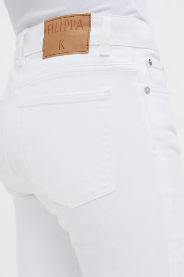 Stella Cropped White Wash Washed White Women Jeans filippak Stella Cropped White Wash Washed White Women Jeans filippak