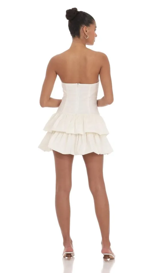 Strapless Corset Bubble Dress Ivory Women LUCY IN THE SKY Mini Dresses Strapless Corset Bubble Dress Ivory Women LUCY IN THE SKY Mini Dresses