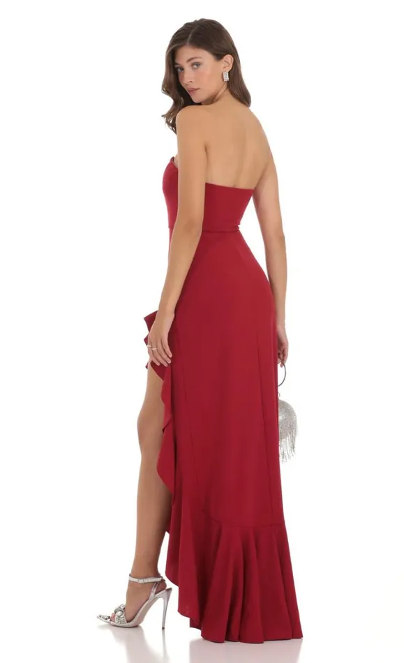 Strapless Corset Maxi Dress Red Women LUCY IN THE SKY Maxi Dresses Strapless Corset Maxi Dress Red Women LUCY IN THE SKY Maxi Dresses
