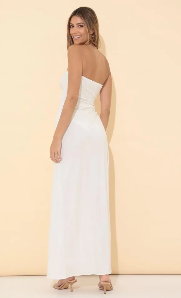 Strapless Maxi Dress Shimmer White Women LUCY IN THE SKY Maxi Dresses Strapless Maxi Dress Shimmer White Women LUCY IN THE SKY Maxi Dresses