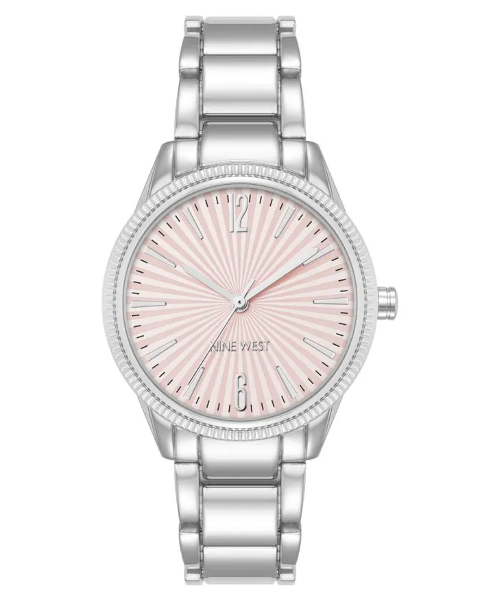 Sunburst Dial Watch Pinksilver Women Nine West Straps