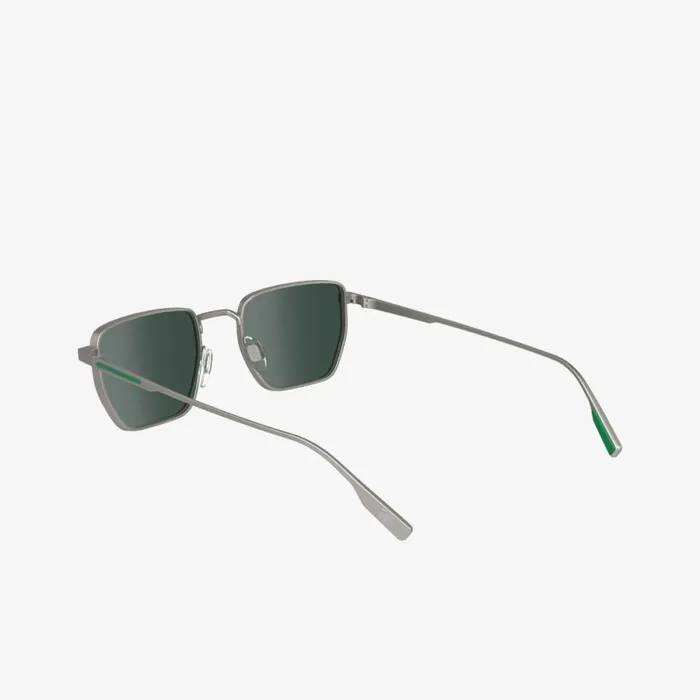 Sunglasses Men Lacoste Men039s Squared Metal Retro Sunglasses Matte Light Ruthenium 038