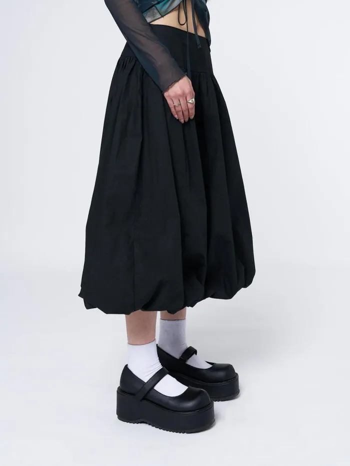 Suya Black Bubble Midi Skirt Women Minga London Bottoms