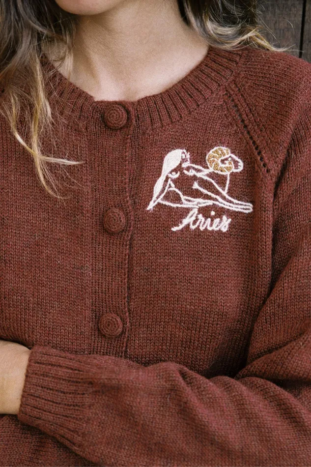 Sweaters and Outerwear Christy Dawn Women The Astral Cardigan Aries Garnet