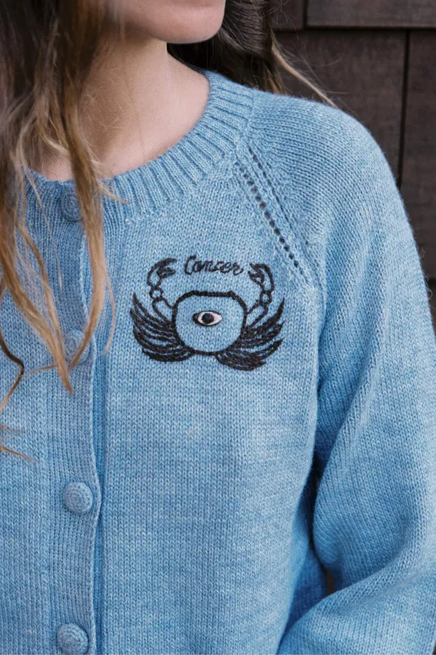 Sweaters and Outerwear The Astral Cardigan Cancer Lapis Christy Dawn Women