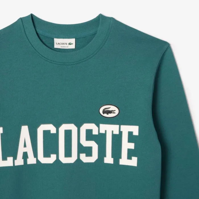 Sweaters and Sweatshirts Men Lacoste Men039s Branded Fleece Sweatshirt Hydro Blue Iy4