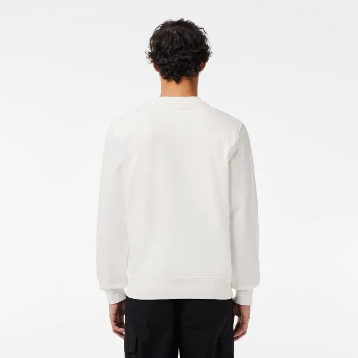 Sweaters and Sweatshirts Men Lacoste Men039s Branded Fleece Sweatshirt White 70v
