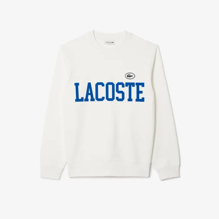 Sweaters and Sweatshirts Men Lacoste Men039s Branded Fleece Sweatshirt White 70v