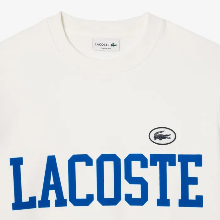 Sweaters and Sweatshirts Men Lacoste Men039s Branded Fleece Sweatshirt White 70v