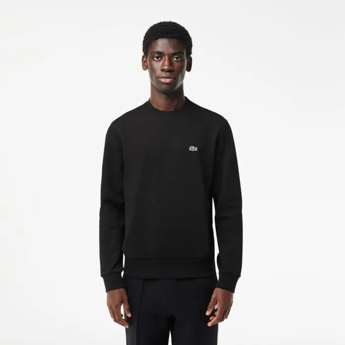 Sweaters and Sweatshirts Men Lacoste Men039s Brushed Fleece Sweatshirt Black 031
