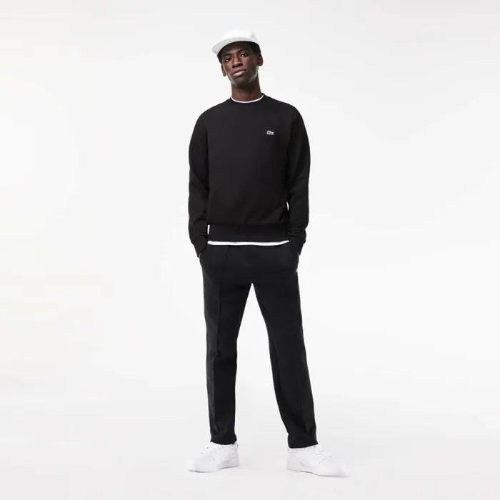 Sweaters and Sweatshirts Men Lacoste Men039s Brushed Fleece Sweatshirt Black 031