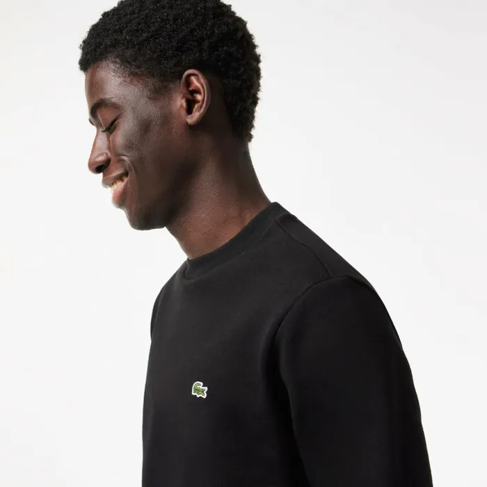 Sweaters and Sweatshirts Men Lacoste Men039s Brushed Fleece Sweatshirt Black 031