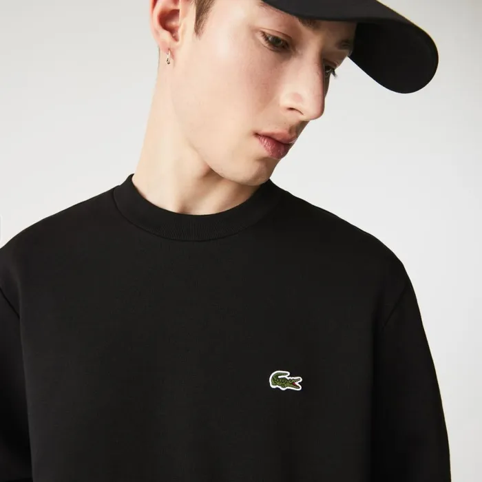 Sweaters and Sweatshirts Men Lacoste Men039s Brushed Fleece Sweatshirt Black 031