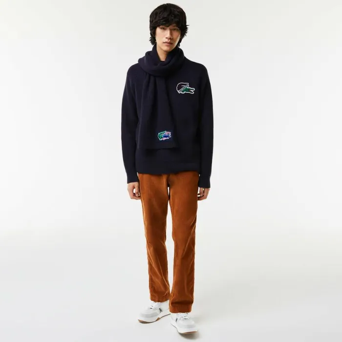Sweaters and Sweatshirts Men Lacoste Men039s Crocodile Sweater Navy Blue 166