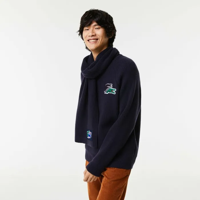 Sweaters and Sweatshirts Men Lacoste Men039s Crocodile Sweater Navy Blue 166