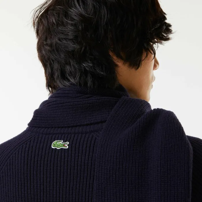 Sweaters and Sweatshirts Men Lacoste Men039s Crocodile Sweater Navy Blue 166