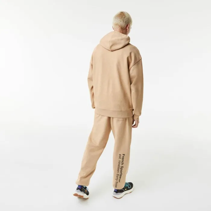 Sweaters and Sweatshirts Men Lacoste Men039s Loose Fit Crocodile Hoodie Beige 4jw