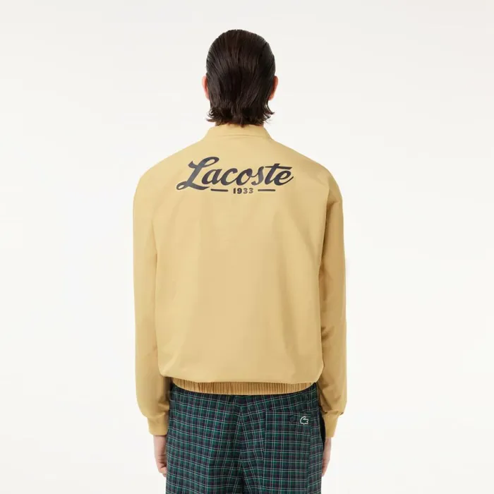 Sweaters and Sweatshirts Men Lacoste Men039s Loose Fit Golf Windbreaker Beige Ixq