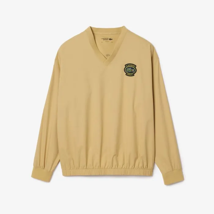 Sweaters and Sweatshirts Men Lacoste Men039s Loose Fit Golf Windbreaker Beige Ixq
