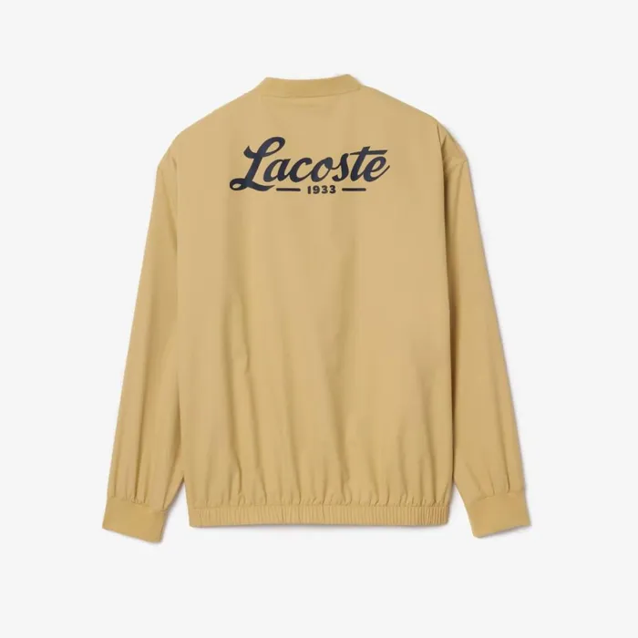 Sweaters and Sweatshirts Men Lacoste Men039s Loose Fit Golf Windbreaker Beige Ixq
