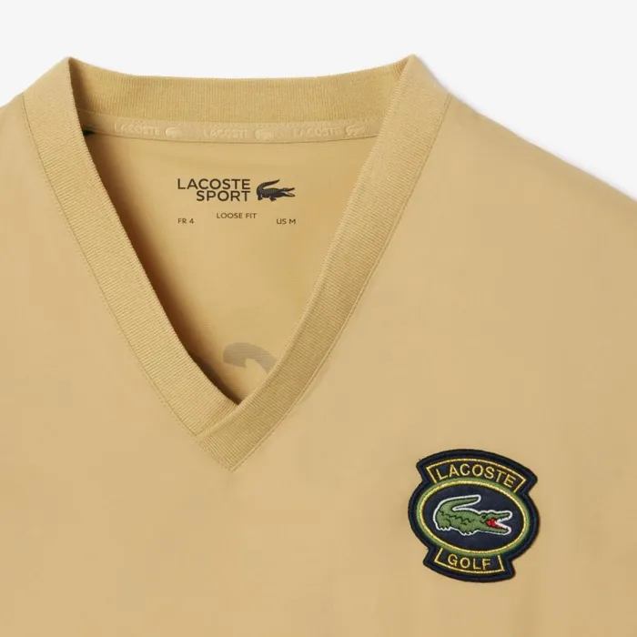 Sweaters and Sweatshirts Men Lacoste Men039s Loose Fit Golf Windbreaker Beige Ixq