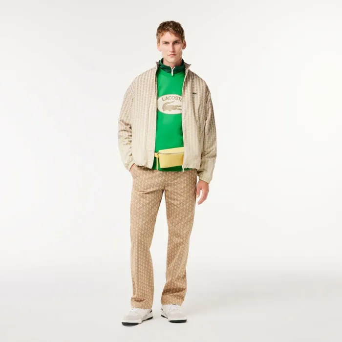 Sweaters and Sweatshirts Men Lacoste Men039s Loose Fit Monogram Fleece Sweatshirt Green Siw