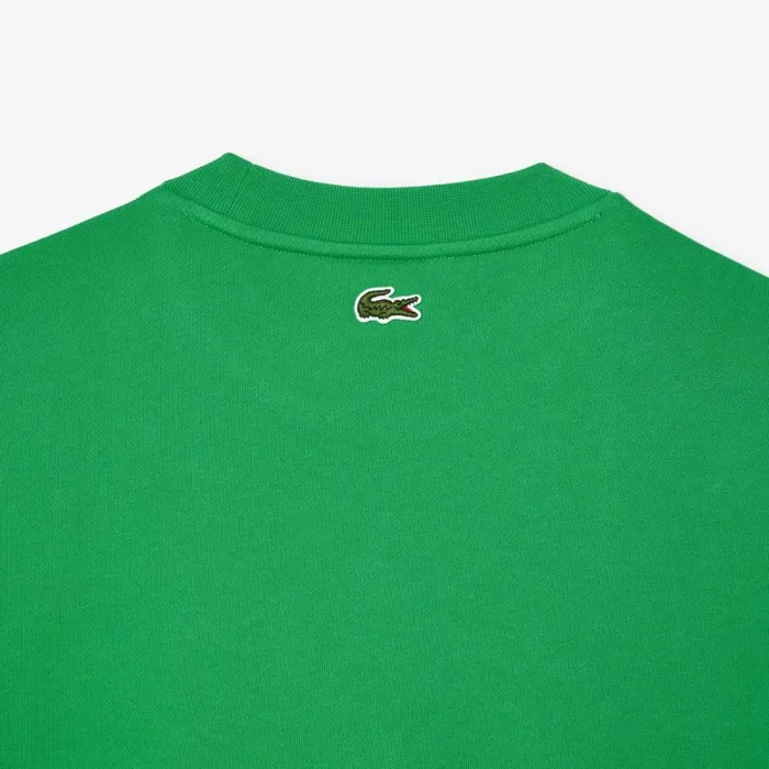 Sweaters and Sweatshirts Men Lacoste Men039s Loose Fit Monogram Fleece Sweatshirt Green Siw